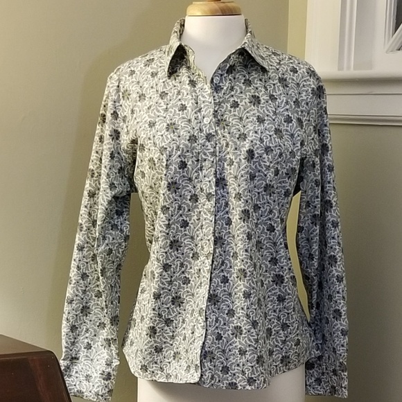 Lands End flowered blouse - Picture 4 of 7